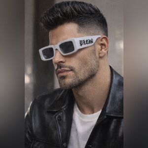 Philipp Plein light gray matte sunglasses authentic full inclusion